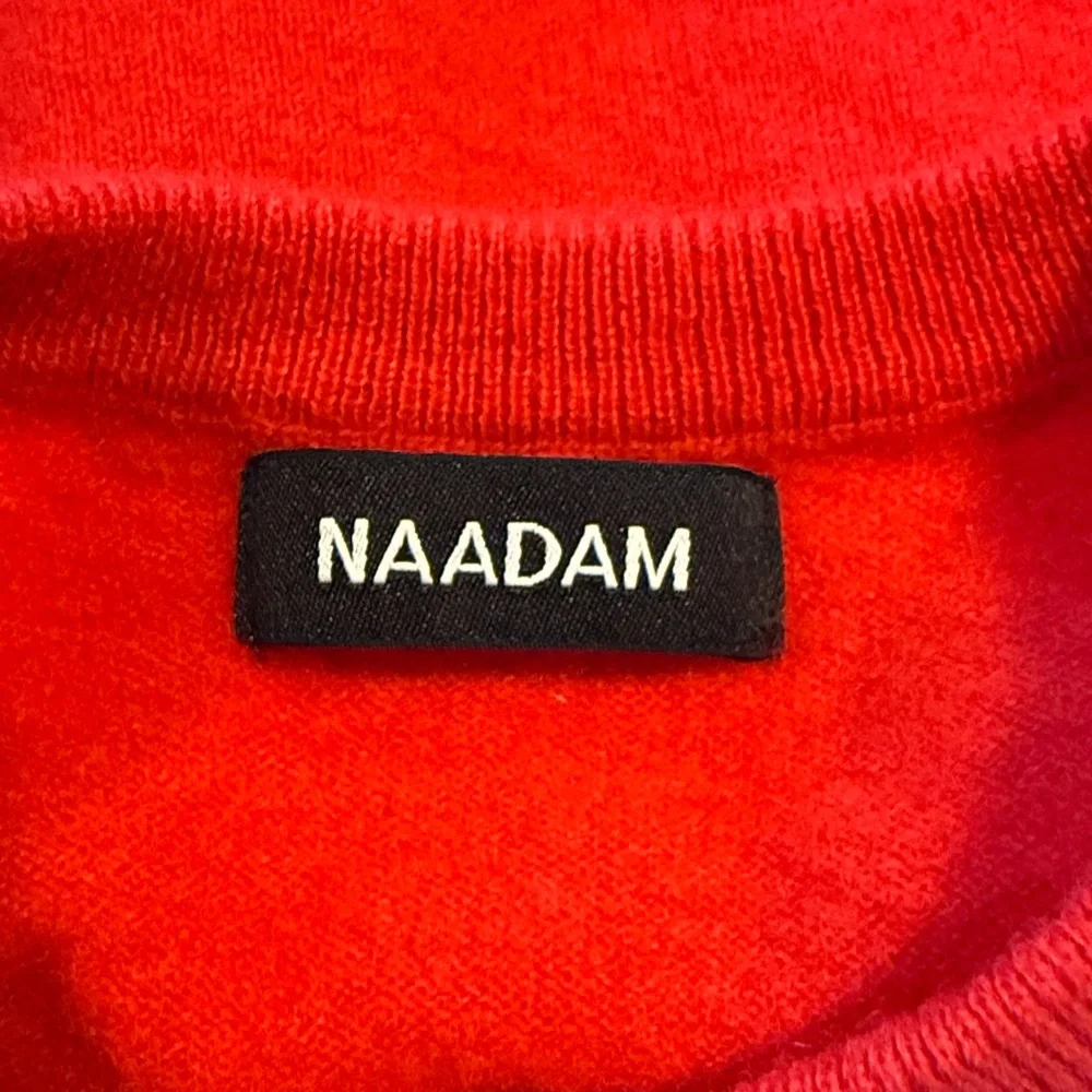 NAADAM Cashmere Sweater Sz M Red The Original Crewneck Ribbed Detail Minimalist - Picture 9 of 12